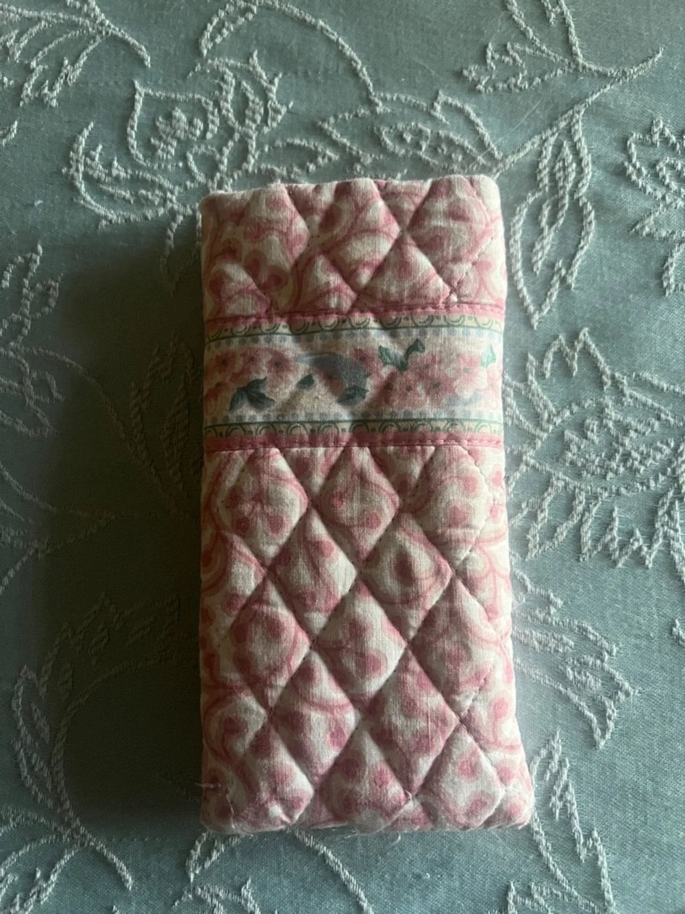 RARE Vintage VERA BRADLEY 1990 Pink Delft Eye Case - Picture 3 of 4